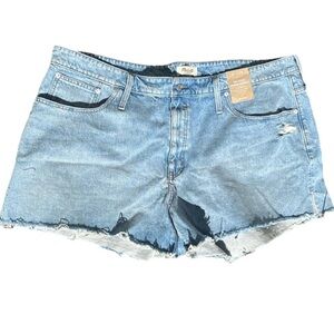 Madewell Relaxed Denim Women's Size 22W Distressed Mid Rise Jean Shorts NWT